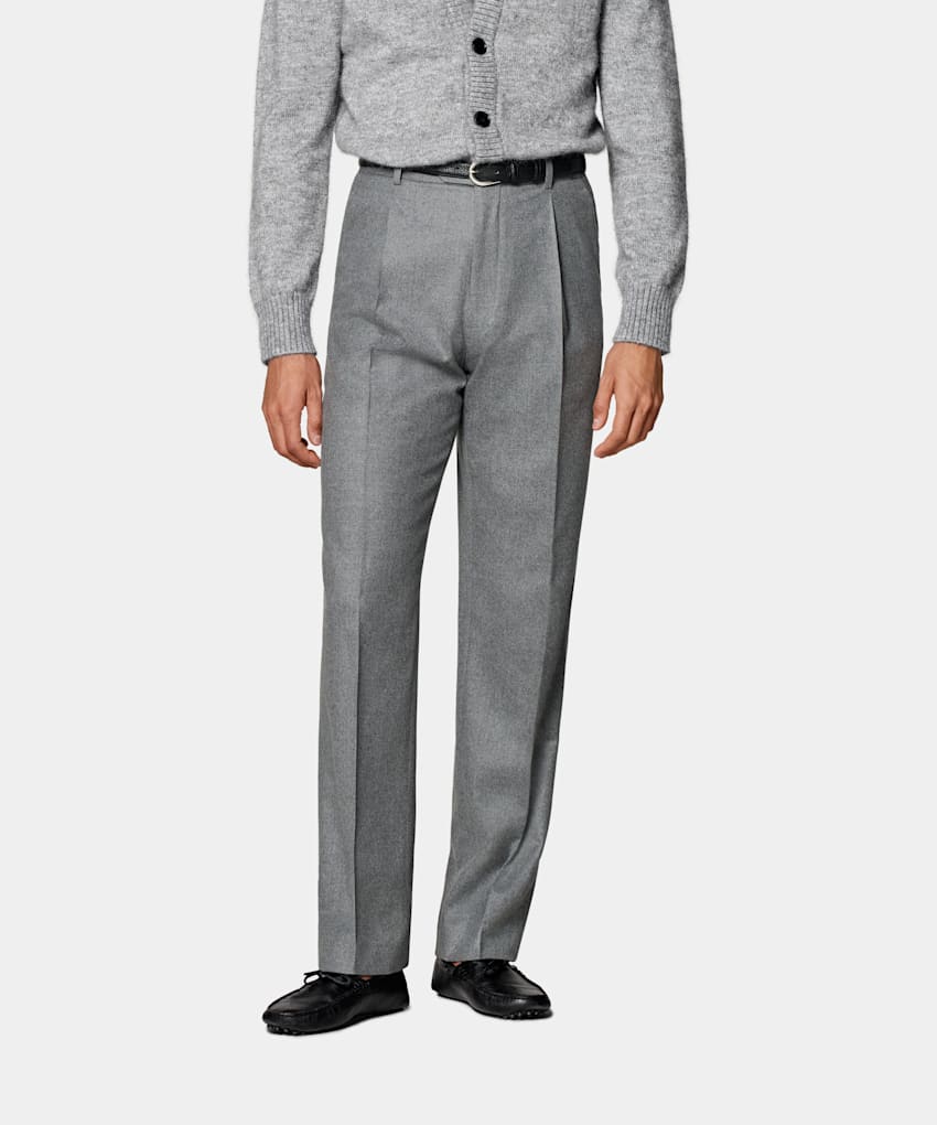 Wide Leg Straight Trousers