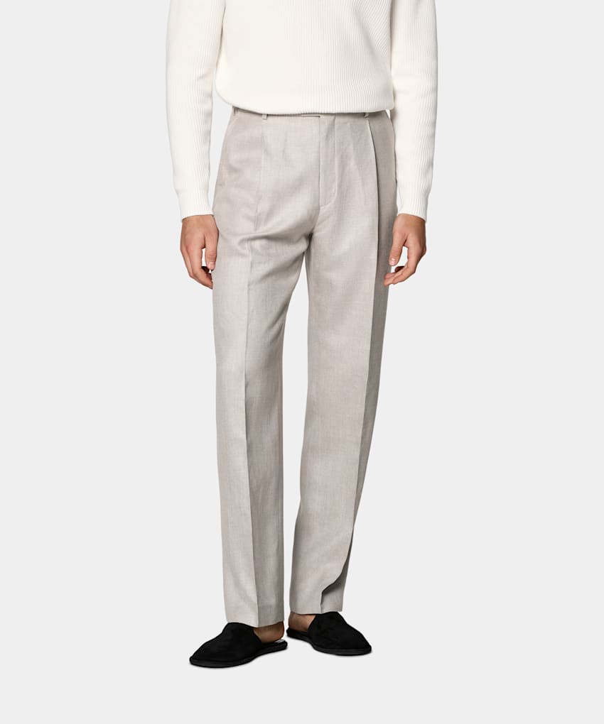 Wide Leg Straight Trousers