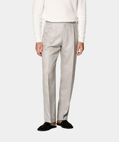 Light Taupe Wide Leg Straight Trousers