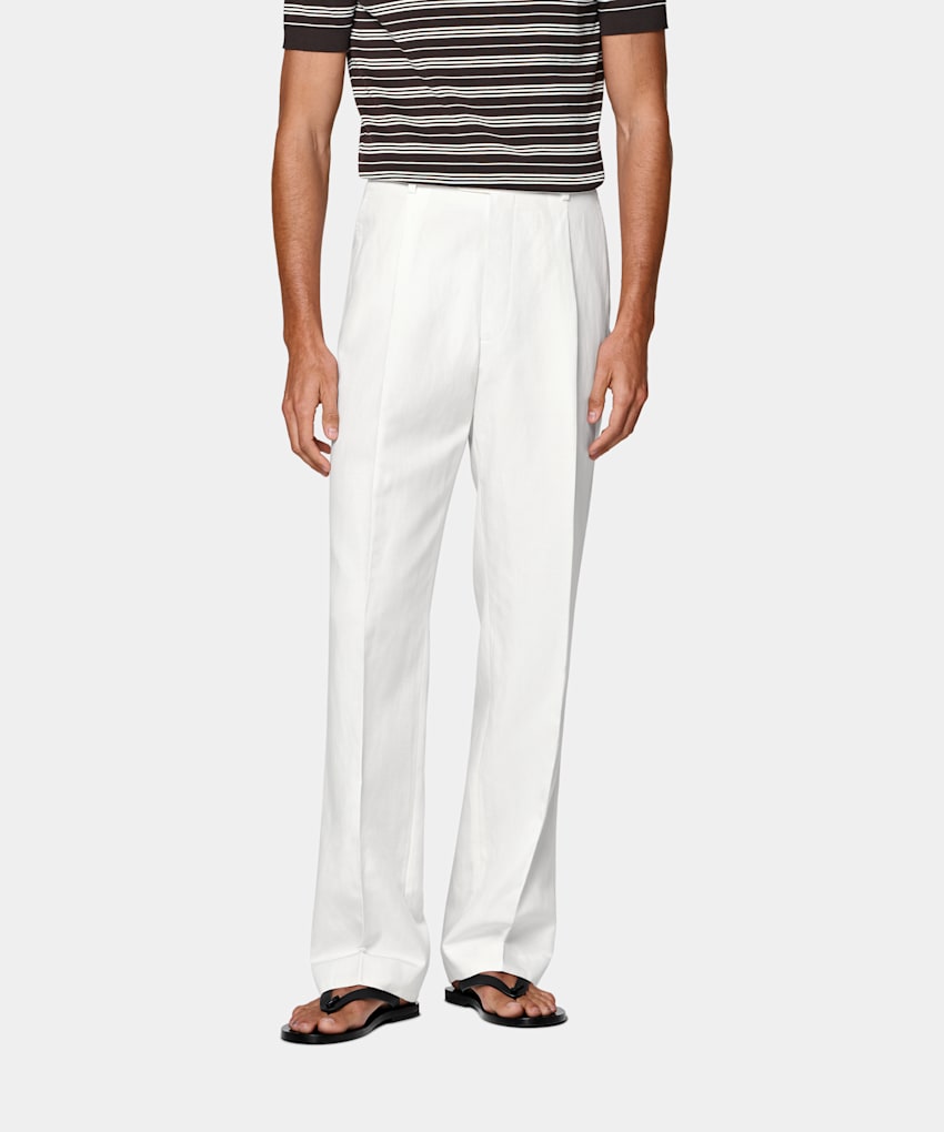Wide Leg Straight Trousers