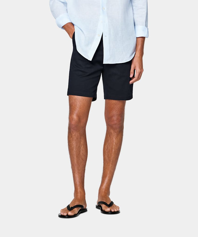 Navy Slim Leg Chino Shorts