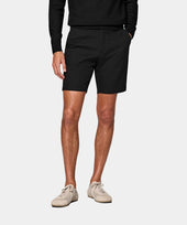 Black Slim Leg Chino Shorts