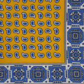 Edged Paisley Pocket Square in Yellow