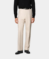 Sand Wide Leg Straight Trousers