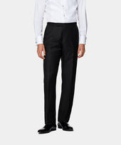 Black Straight Leg Tuxedo Trousers