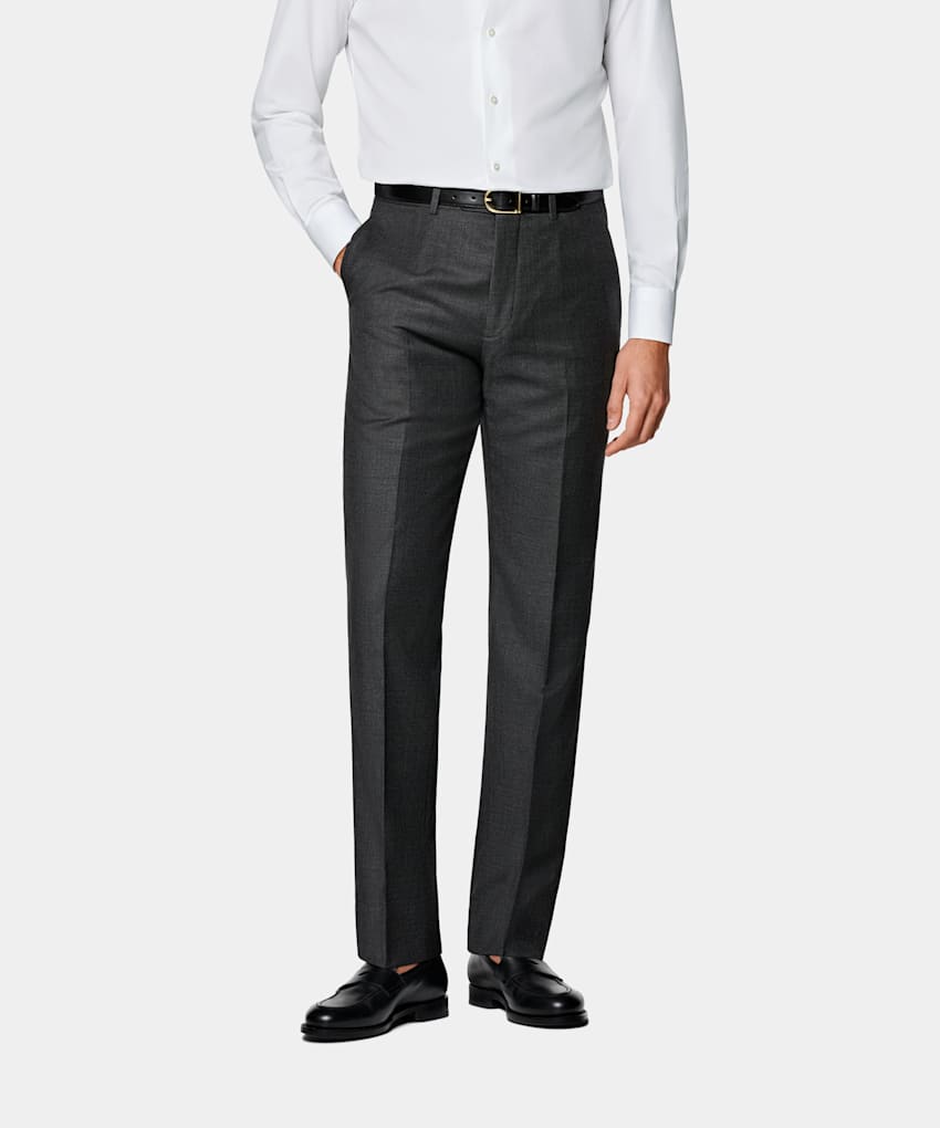 Slim Leg Straight Suit Trousers
