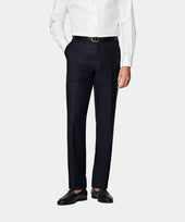 Navy Slim Leg Straight Suit Trousers