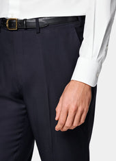 Slim Leg Straight Suit Trousers