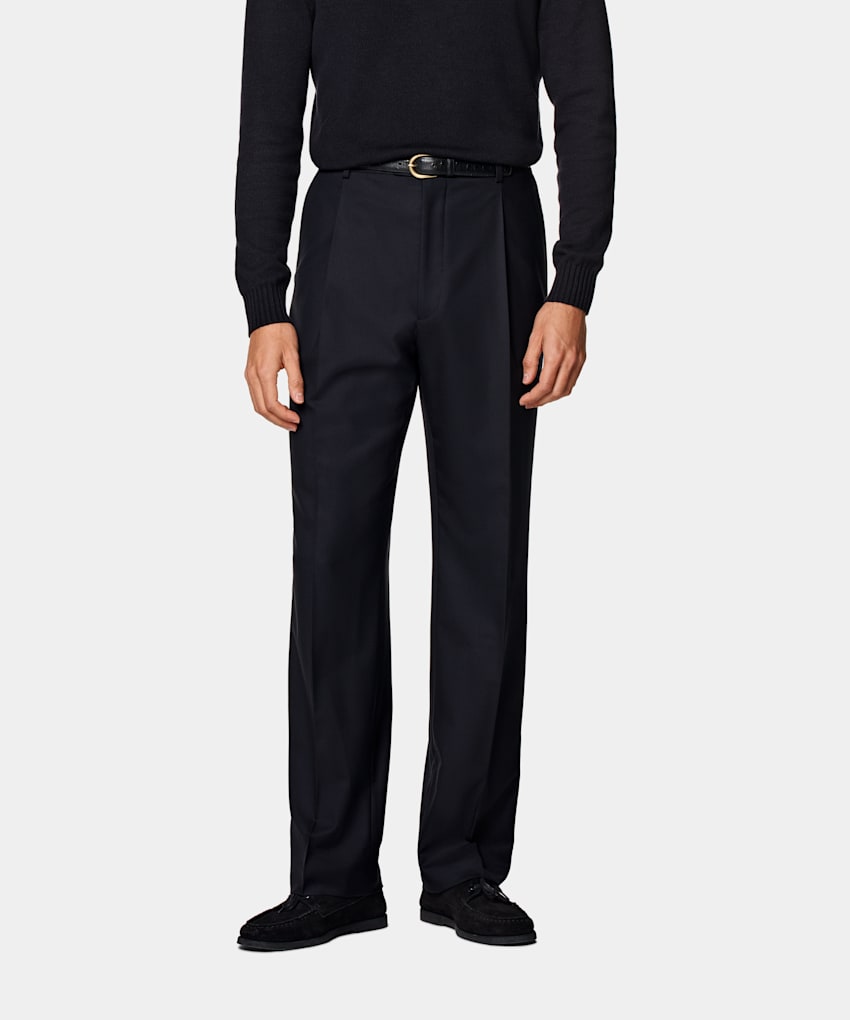 Wide Leg Straight Suit Trousers