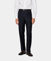 Navy Straight Leg Suit Trousers