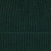 Ribbed Knit Cashmere Hat In Dark Green