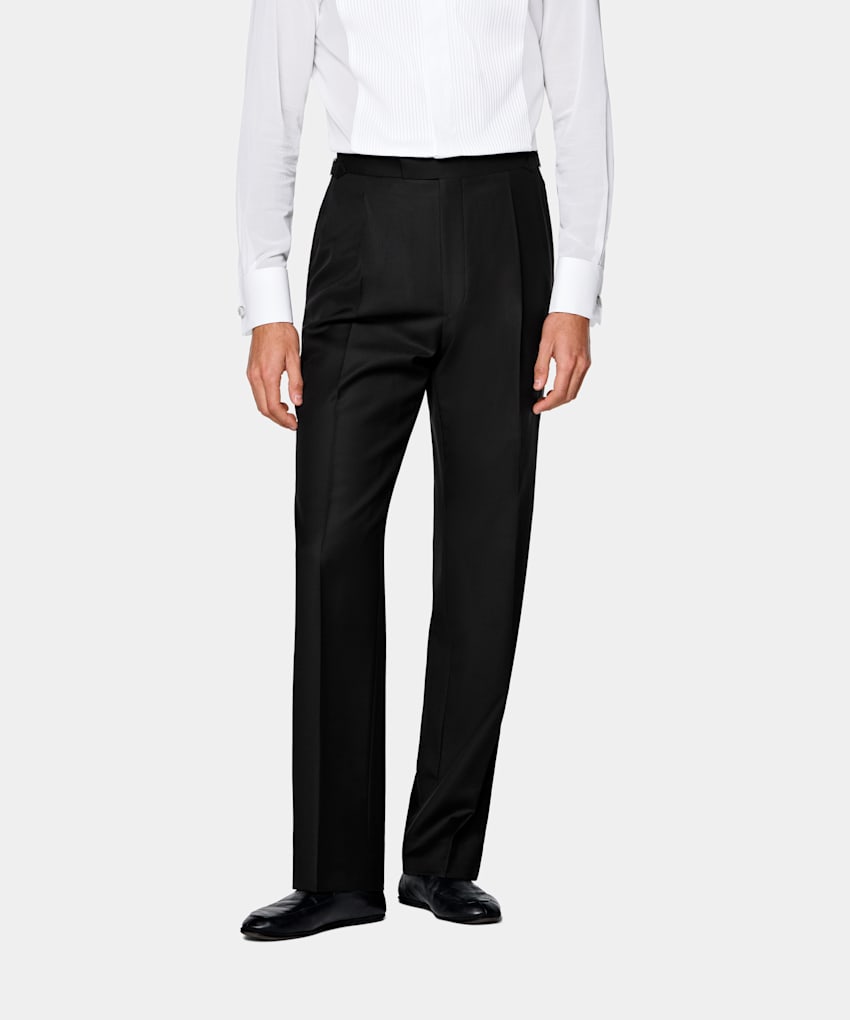 Wide Leg Straight Tuxedo Trousers
