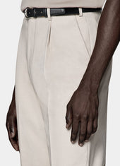 Wide Leg Tapered Suit Trousers