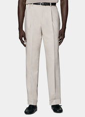 Wide Leg Tapered Suit Trousers