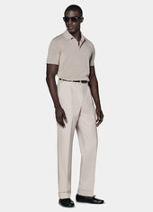 Wide Leg Tapered Suit Trousers
