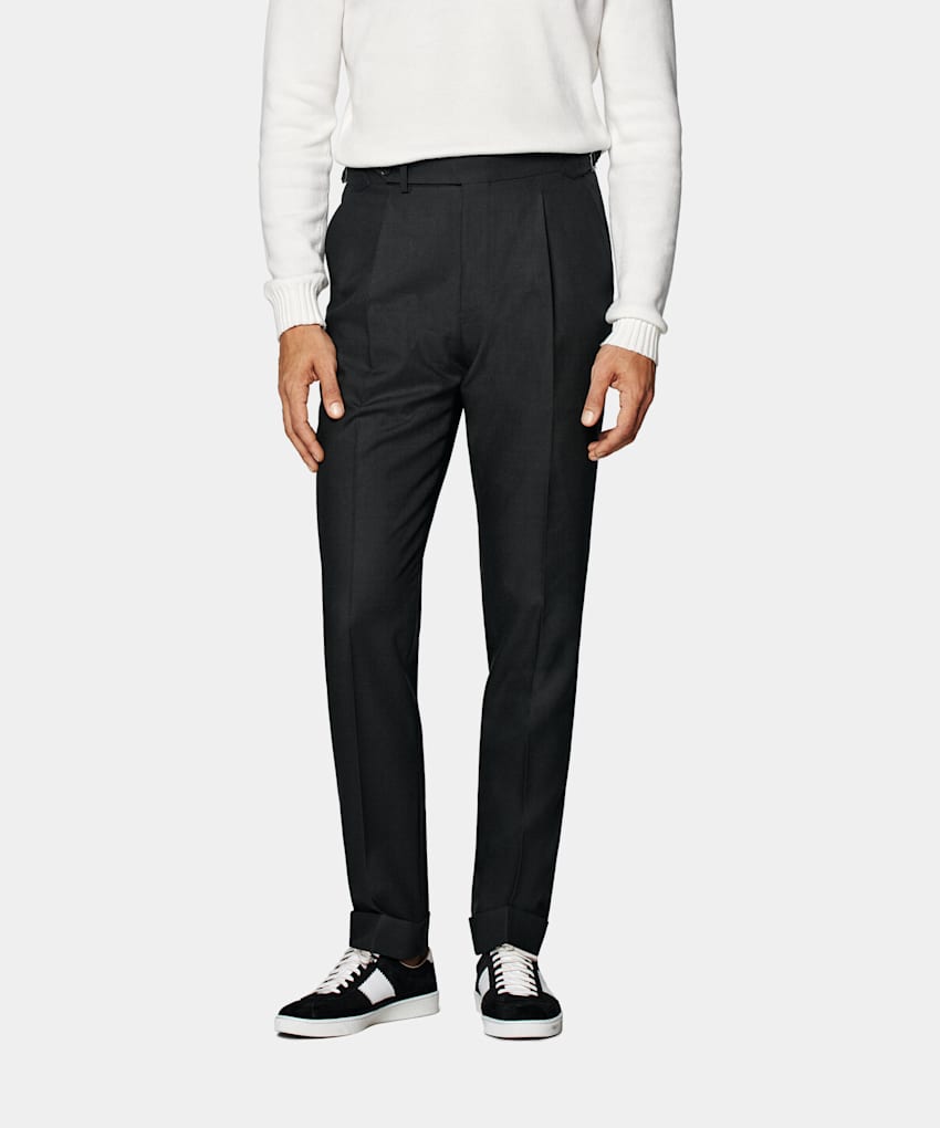 Slim Leg Tapered Suit Trousers