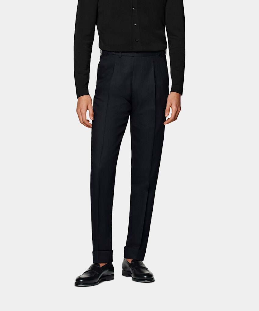 Slim Leg Tapered Suit Trousers