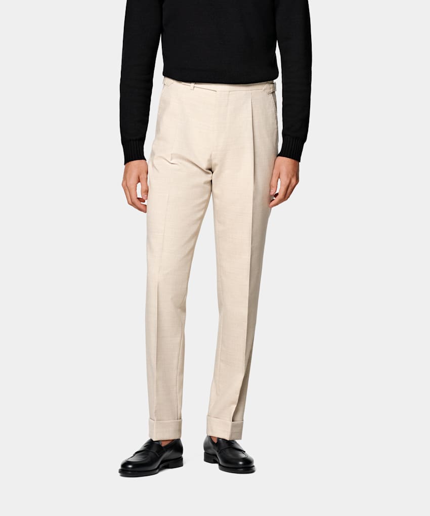 Slim Leg Tapered Suit Trousers