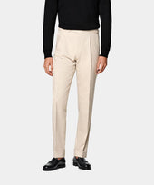 Sand Slim Leg Tapered Suit Trousers