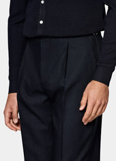 Wide Leg Tapered Suit Trousers