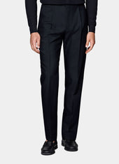 Wide Leg Tapered Suit Trousers
