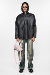 Leather Shirt Jacket