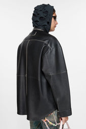 Leather Shirt Jacket