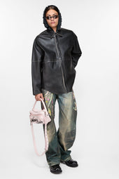 Leather Shirt Jacket