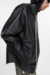 Leather Shirt Jacket