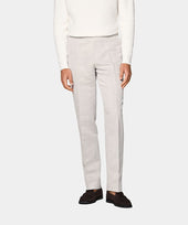 Light Taupe Straight Leg Suit Trousers