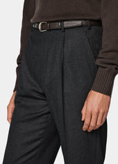 Wide Leg Tapered Suit Trousers
