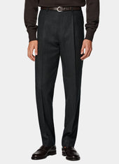 Wide Leg Tapered Suit Trousers