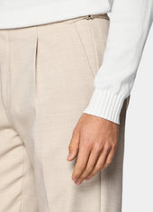 Wide Leg Tapered Suit Trousers