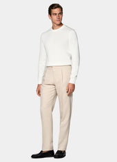 Wide Leg Tapered Suit Trousers