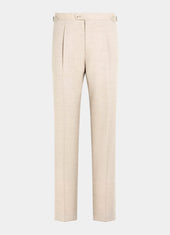 Wide Leg Tapered Suit Trousers