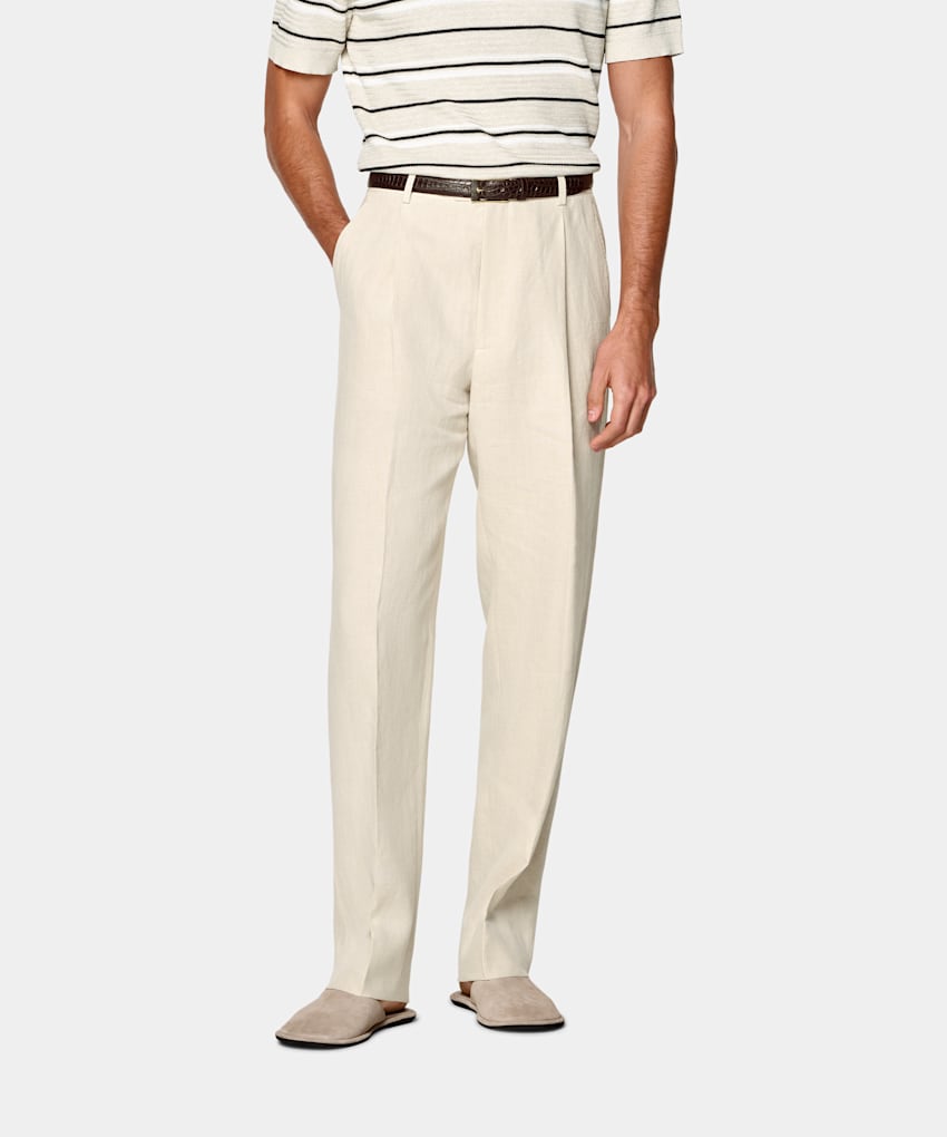 Wide Leg Straight Suit Trousers