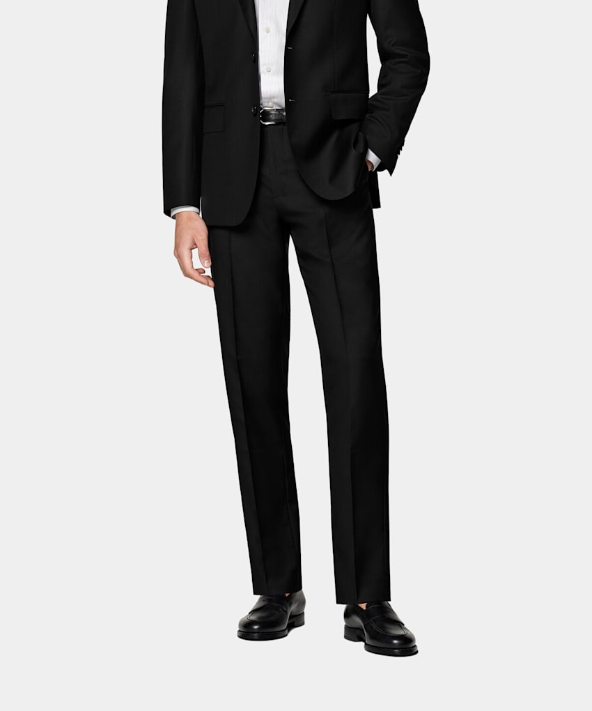Slim Leg Straight Suit Trousers