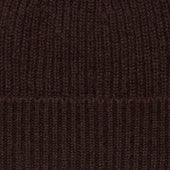 Ribbed Knit Cashmere Hat In Dark Brown