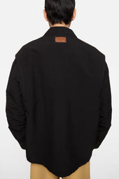 Nylon Jacket With Shearling Collar