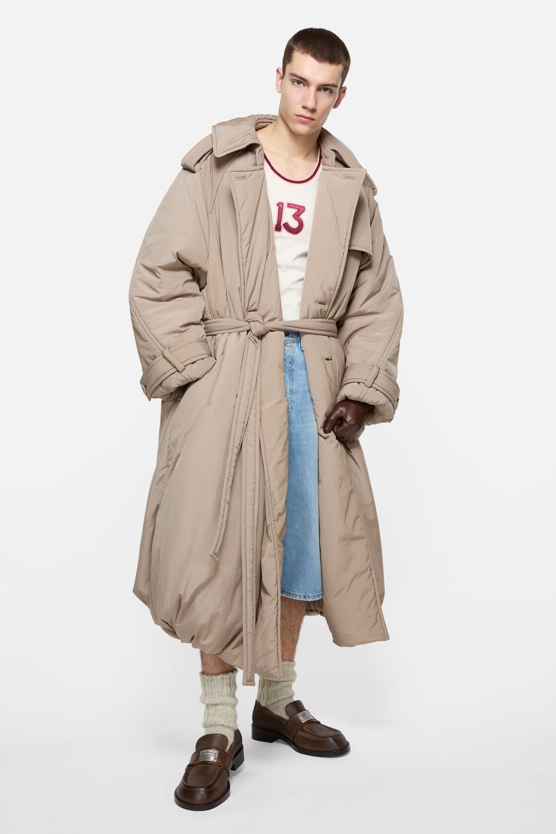 Padded trench coat