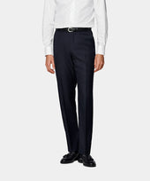 Navy Perennial Slim Leg Straight Suit Trousers