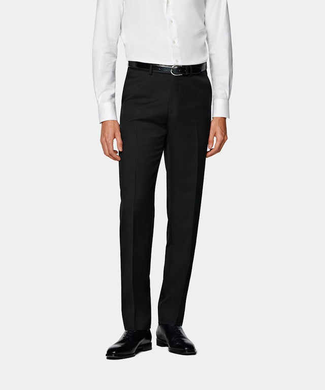 Black Perennial Slim Leg Straight Suit Trousers