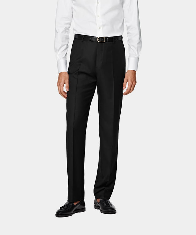 Black Perennial Straight Leg Suit Trousers