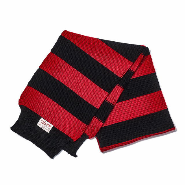 BUCO STRIPED WOOL KNIT SCARF