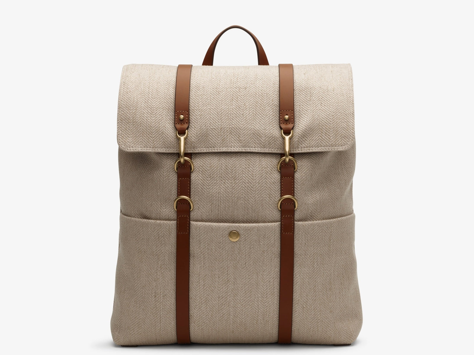 M S Backpack Grand Herringbone Cuoio