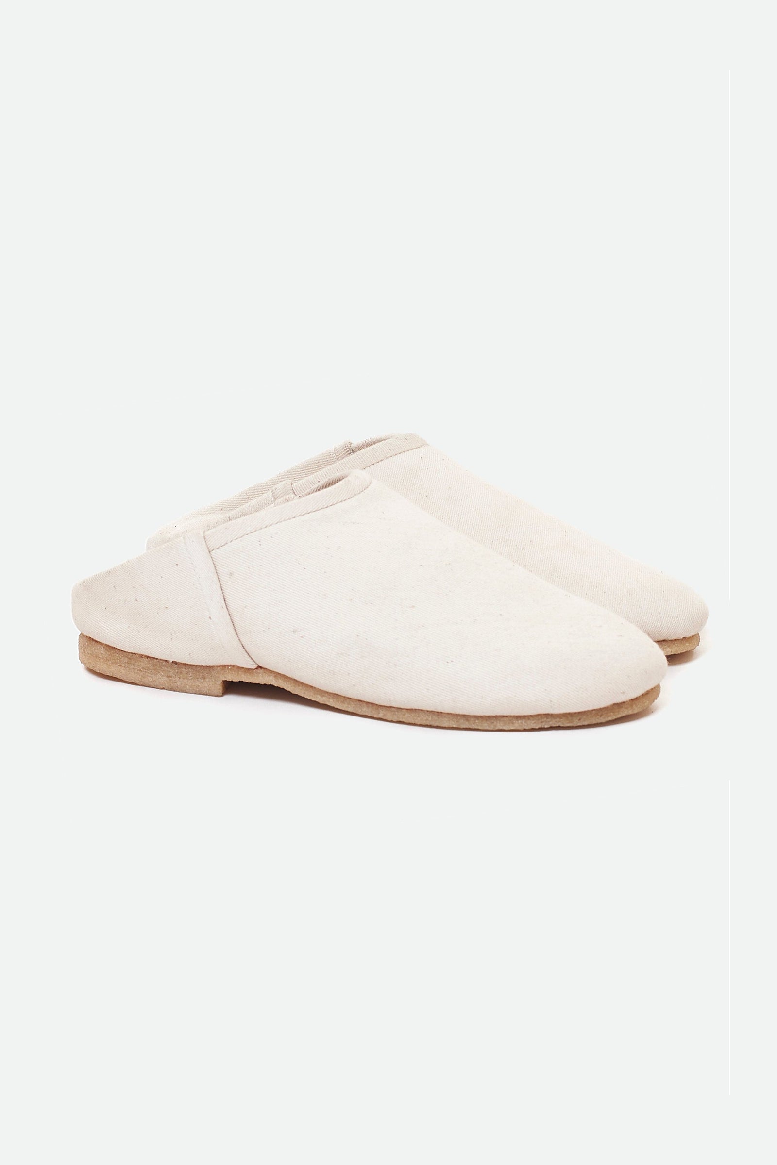 Off White Denim Handmade Slip On