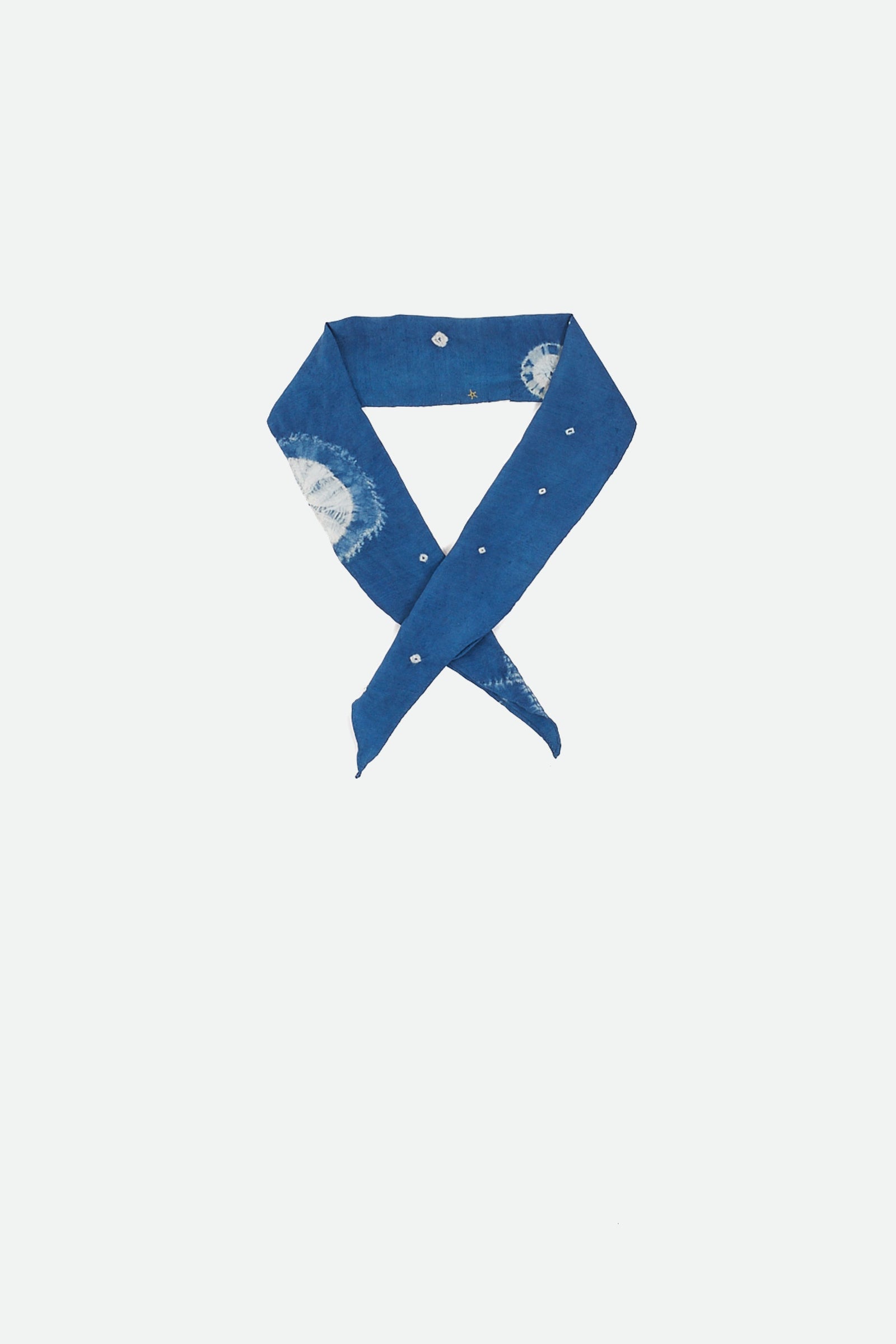 Medium Indigo Silk Bandana Crafted with Shibori