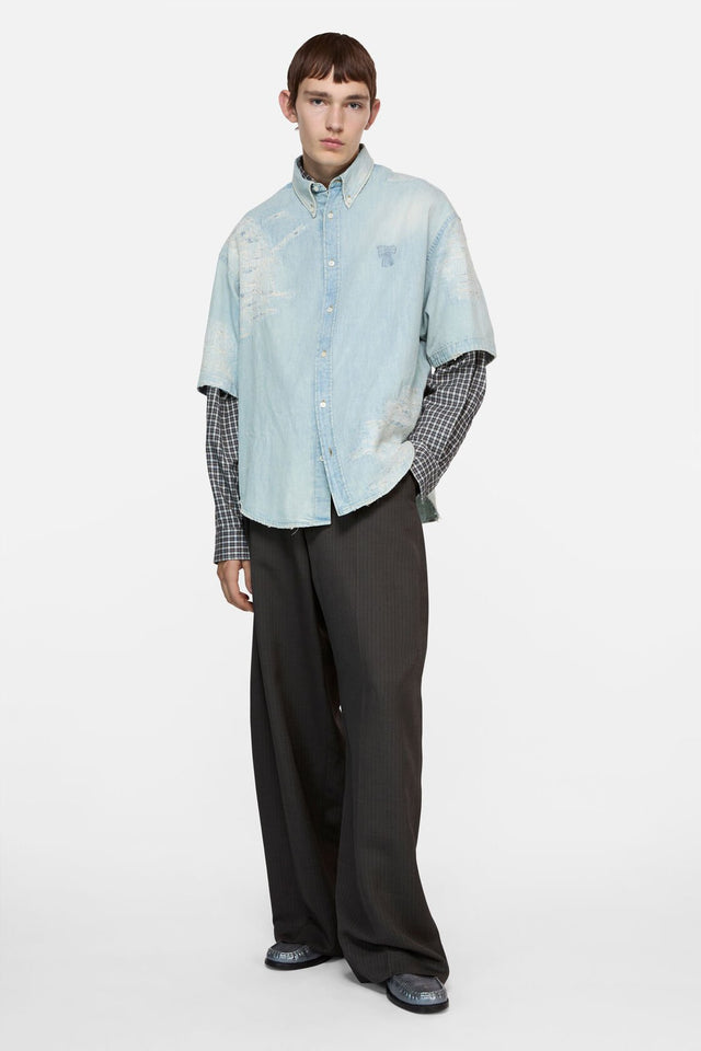 Mended denim shirt