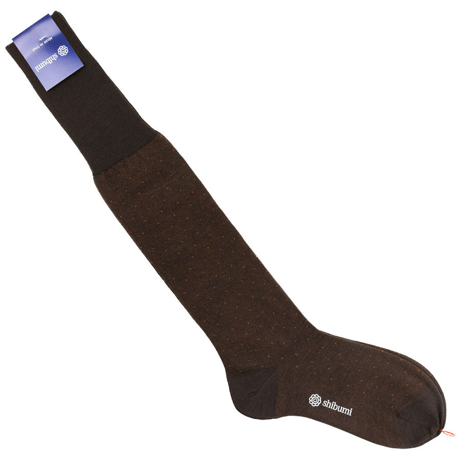 Knee Socks Dots Rust Wool
