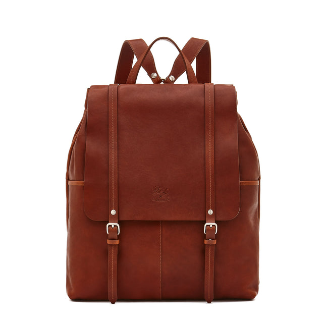 Trappola | Men's backpack in vintage leather color sepia